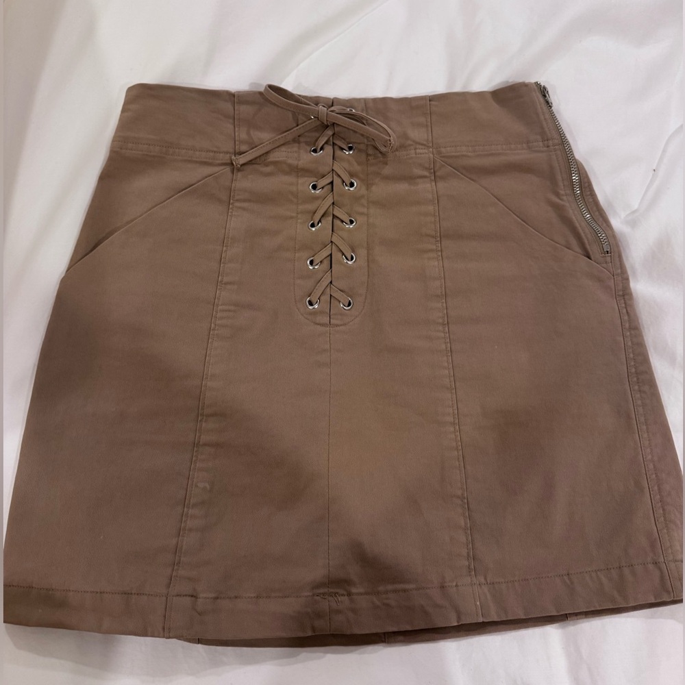 A.L.C. Kylie Khaki Lace Up Skirt